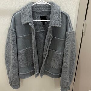 Forever 21 Gray Sherpa-Lined Jacket
